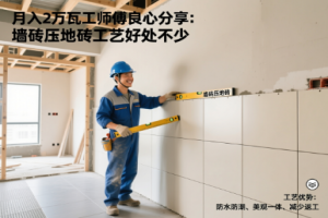 月入 2 万瓦工师傅良心分享：墙砖压地砖工艺好处不少