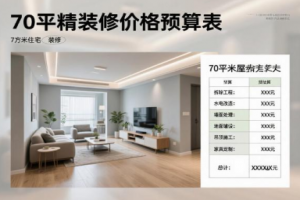 70平做精装修大概要多少钱？70平装修价格预算表