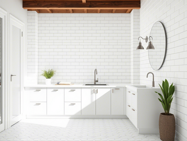 厨卫白瓷砖铺贴美学指南：创新铺贴方式如何提升空间颜值？