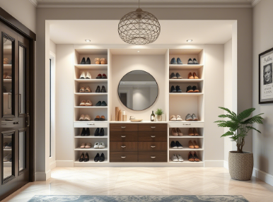无玄关户型鞋柜设计方案：进门无玄关如何打造收纳鞋柜？