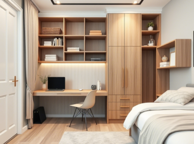 小户型卧室书桌柜设计指南：5个黄金要点打造合理收纳空间
