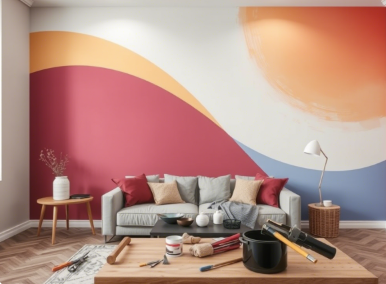 墙面双色拼接设计全攻略：从配色到施工的实用技巧，告别单调大白墙